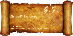 Graef Ferenc névjegykártya
