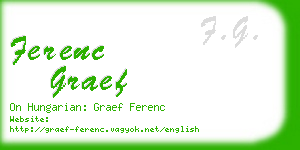 ferenc graef business card